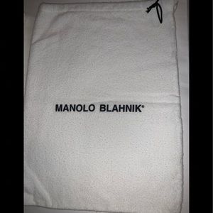 Manolo Blanik White Drawstring Bag